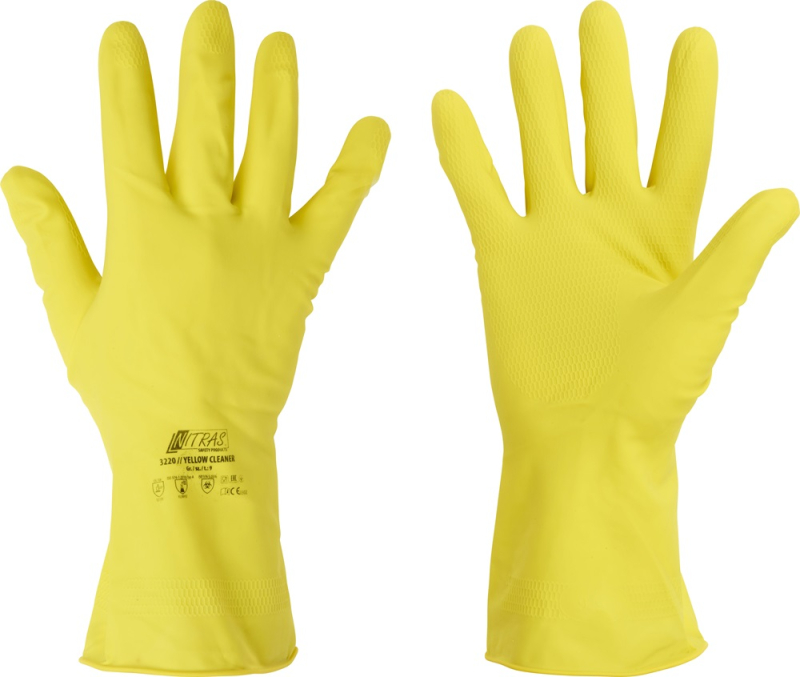 Latex-Haushaltshandschuhe Nitras 3220 "Yellow Cleaner"